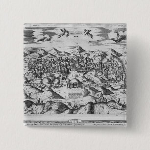 Badge Carré 5 Cm Vue de Jérusalem, 1570 ?