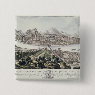 Badge Carré 5 Cm Vue de la capitale et de la forteresse de