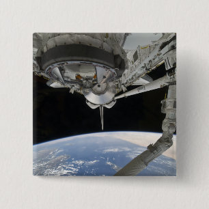 Badge Carré 5 Cm Vue de la découverte de la navette spatiale