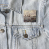 Badge Carré 5 Cm Vue de la Tamise, 1761 (En situation)
