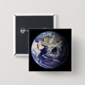 Badge Carré 5 Cm Vue de la Terre depuis l'espace (Devant & derrière)