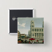 Badge Carré 5 Cm Vue de l'église du Saint-Sulpice (Devant & derrière)
