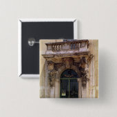 Badge Carré 5 Cm Vue de l'entrée de musée (Devant & derrière)