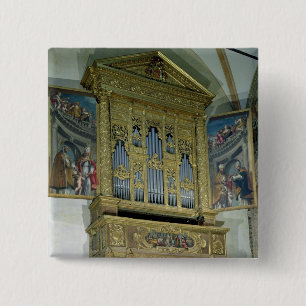 Badge Carré 5 Cm Vue de l'organe d'église, c.1590