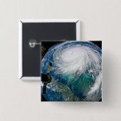 Badge Carré 5 Cm Vue De L'Ouragan Dorian. (Devant & derrière)