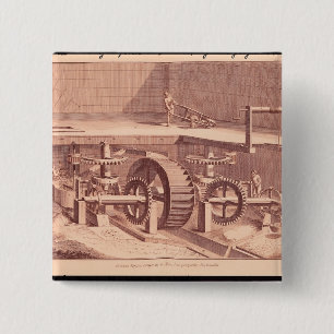 Badge Carré 5 Cm Vue de perspective d'un 'Patouillet