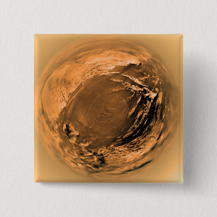 Badge Carré 5 Cm vue de Poisson-oeil de la surface du titan