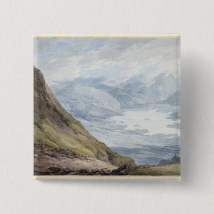Badge Carré 5 Cm Vue de Skiddaw au-dessus de Derwentwater (la
