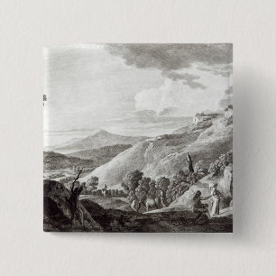 Badge Carré 5 Cm Vue de Tarquinia et de Corneto