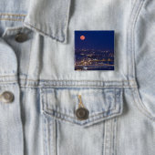 Badge Carré 5 Cm Vue depuis le bassin des pêcheurs à côté de Matyas (En situation)
