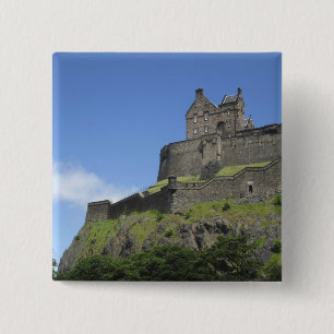 Badge Carré 5 Cm Vue du château d'Édimbourg, Édimbourg, Écosse, 2