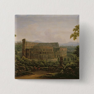Badge Carré 5 Cm Vue du Colosseum de la colline de Palatine