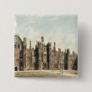 Badge Carré 5 Cm Vue du quadrilatère au palais de Hampton Court