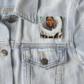 Badge Carré 5 Cm Vue d'une beauté Eskimo (En situation)