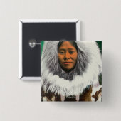 Badge Carré 5 Cm Vue d'une beauté Eskimo (Devant & derrière)