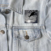 Badge Carré 5 Cm Vue en angle faible d'un CH-53E (En situation)