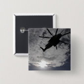 Badge Carré 5 Cm Vue en angle faible d'un CH-53E (Devant & derrière)