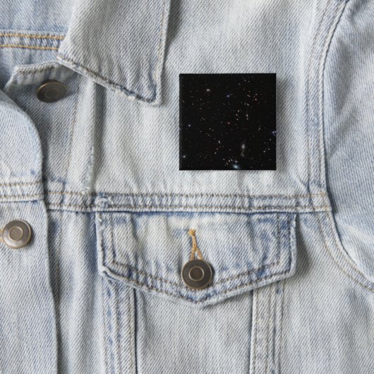 Badge Carré 5 Cm Vue Entre Les Constellations Pisces & Andromeda (En situation)