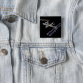 Badge Carré 5 Cm Vue générée par ordinateur 18 (En situation)