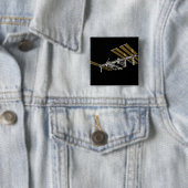 Badge Carré 5 Cm Vue générée par ordinateur 25 (En situation)