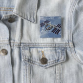 Badge Carré 5 Cm Vue générée par ordinateur 3 (En situation)
