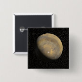 Badge Carré 5 Cm Vue globale de Mars (Devant & derrière)