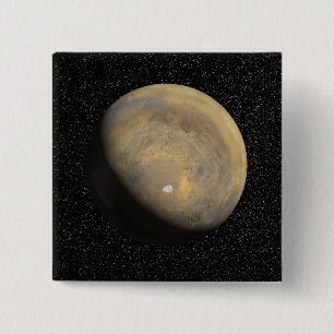 Badge Carré 5 Cm Vue globale de Mars