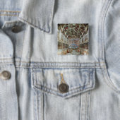 Badge Carré 5 Cm Vue intérieure de la chapelle de Sistine (En situation)