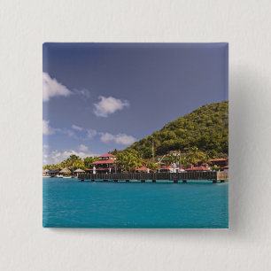 Badge Carré 5 Cm Vue panoramique du Bitter End Yacht Club Vierge