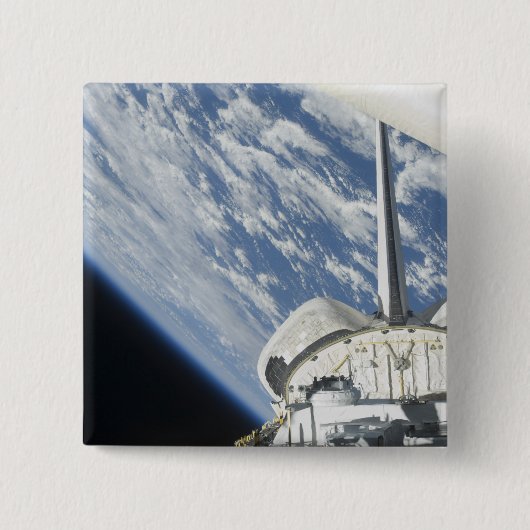 Badge Carré 5 Cm Vue partielle de Space Shuttle Endeavor (Devant)
