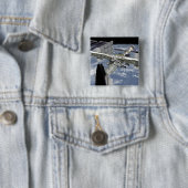 Badge Carré 5 Cm Vue rapprochée de la navette amarrée (En situation)