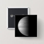 Badge Carré 5 Cm Vue rapprochée de la planète Jupiter (Devant & derrière)