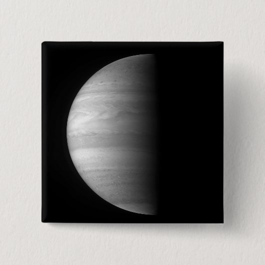 Badge Carré 5 Cm Vue rapprochée de la planète Jupiter (Devant)