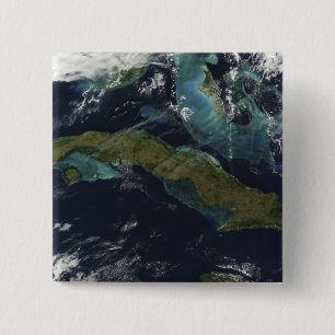 Badge Carré 5 Cm Vue satellite de Cuba