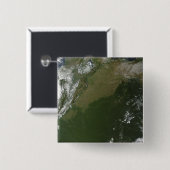 Badge Carré 5 Cm Vue satellite de la Colombie-Est (Devant & derrière)