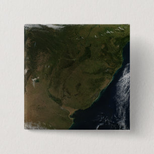 Badge Carré 5 Cm Vue satellite de l'Amérique du Sud