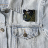 Badge Carré 5 Cm Vue satellite de l'Europe du Nord (En situation)