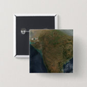Badge Carré 5 Cm Vue satellite de l'Inde centrale (Devant & derrière)
