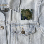 Badge Carré 5 Cm Vue satellite de l'Indochine (En situation)