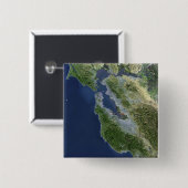 Badge Carré 5 Cm Vue satellite de San Francisco, Californie (Devant & derrière)