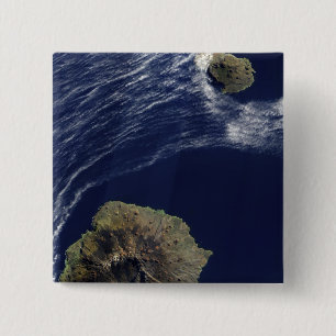 Badge Carré 5 Cm Vue satellite des Îles-du-Prince-Édouard