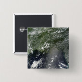 Badge Carré 5 Cm Vue satellite du golfe du Mexique 2 (Devant & derrière)