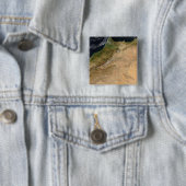 Badge Carré 5 Cm Vue satellite du Maroc (En situation)