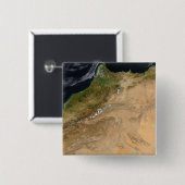 Badge Carré 5 Cm Vue satellite du Maroc (Devant & derrière)