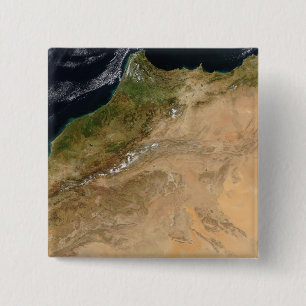 Badge Carré 5 Cm Vue satellite du Maroc