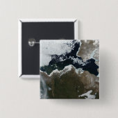 Badge Carré 5 Cm Vue satellite du Nord-Ouest canadien (Devant & derrière)