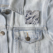 Badge Carré 5 Cm Vue satellite d'un glacier himalayen (En situation)