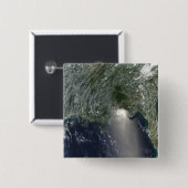Badge Carré 5 Cm Vue satellite d'une marée noire (Devant & derrière)
