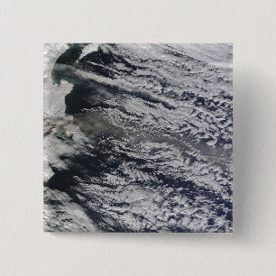 Badge Carré 5 Cm Vue satellite d'une plume 3 de cendre