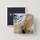 Badge Carré 5 Cm Vue satellite sur la Méditerranée orientale (Devant & derrière)